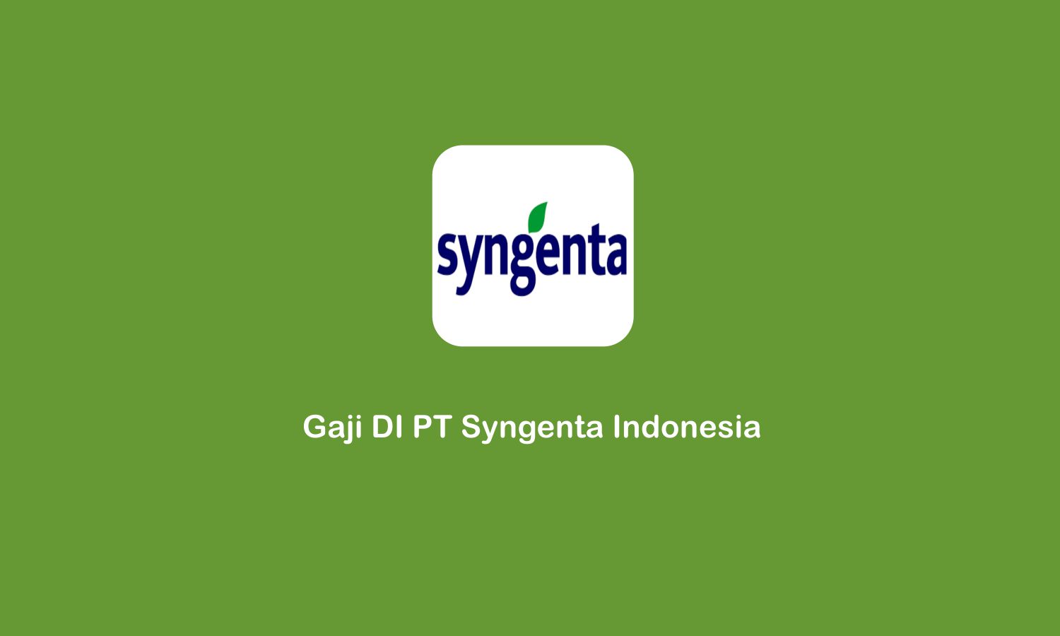 gaji di PT Syngenta Indonesia